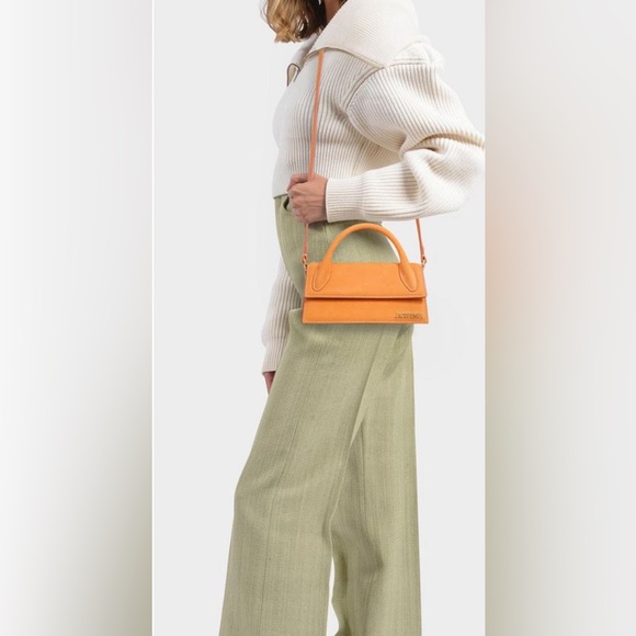 Le Chiquito Long Bag in Orange Leather - Picture 4 of 5